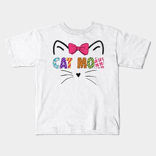 Cat Mom Kitty Face Kids T-Shirt